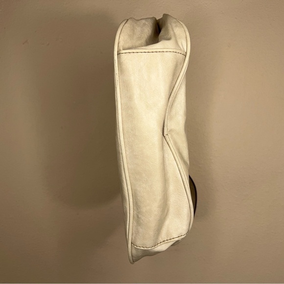 VINTAGE LOU TAYLOR BEIGE IVORY PURSE SMALL CLASSIC SHOULDER BAG NEUTRAL - Picture 7 of 10